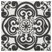 Zwart-wit Marokkaanse Tegel Patroon Stof (Swatch)