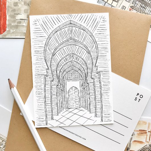 Zwart-wit Marokko Briefkaart