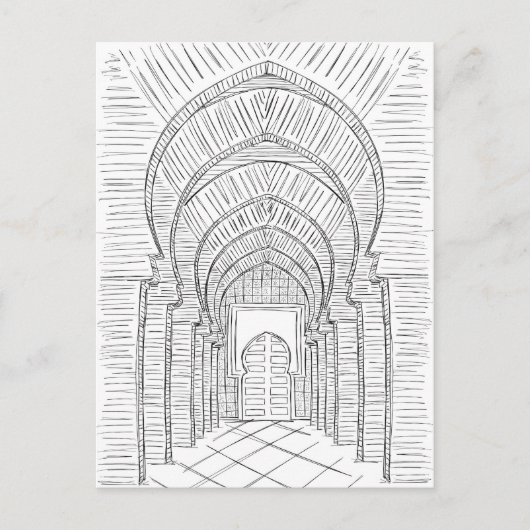 Zwart-wit Marokko Briefkaart (Voorkant)