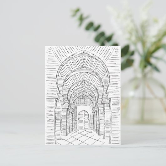 Zwart-wit Marokko Briefkaart (Staand voorkant)