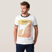 Zwart Wit Martial Arts Japan Karate Mannen T-shirt (Voorkant volledig)