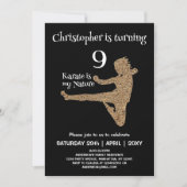 Zwart-wit Martial Arts Karate Kids Verjaardag Kaart (Voorkant)