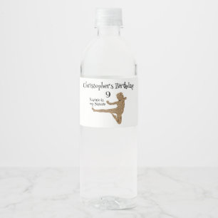 Zwart-wit Martial Arts Karate Kids Verjaardag Waterfles Etiket