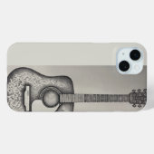 Zwart-wit Martin akoestische gitaar Case-Mate iPhone Case (Achterkant (horizontaal))