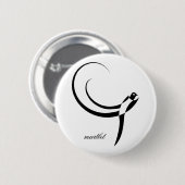 Zwart-wit martlet ronde button 5,7 cm (Voorkant /achterkant)