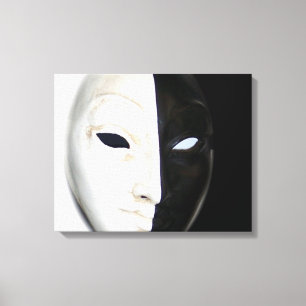 Zwart-wit masker canvas afdruk