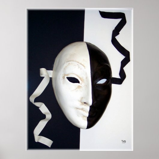 Zwart-wit masker poster (Voorkant)