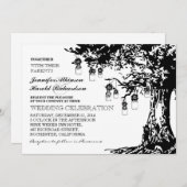 Zwart-wit Mason Jars Tree Uitnodiging voor de brui (Voorkant / Achterkant)