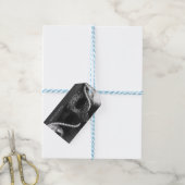 Zwart & Wit Masquerade Masker & Parels Feest Cadeaulabel (Met Touw)
