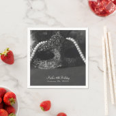 Zwart-wit Masquerade Masker & Parels Party Servetten (Insitu)