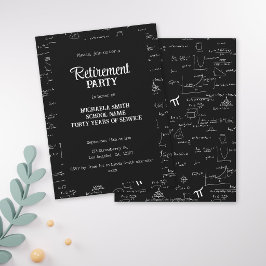 Zwart-wit Math Docent Pensioenfeest Kaart
