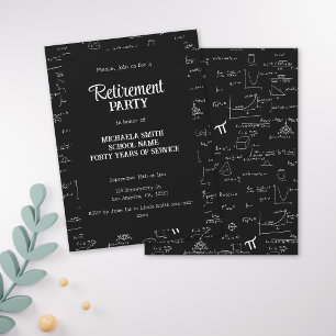 Zwart-wit Math Docent Pensioenfeest Kaart