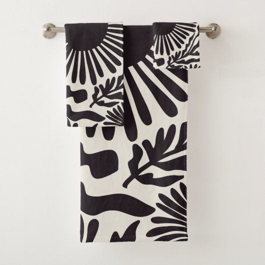 Zwart & Wit Matisse Bad Handdoek (Insitu)