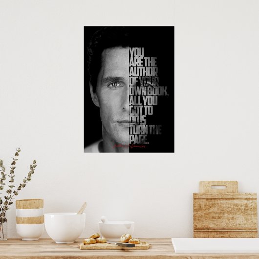 Zwart-wit Matthew McConaughey citaat Poster (Keuken)