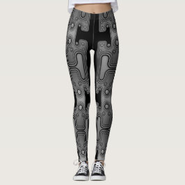 Zwart & Wit Mechanische Android Futuristische Robo Leggings