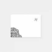 Zwart-Wit Medaillon Monogram Post-it® Notes (Voorkant)
