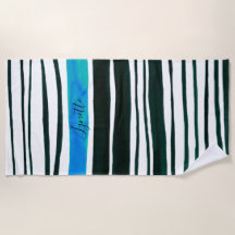 Zwart, wit, mediterraan blauw geschilderde strepen