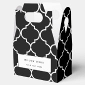 Zwart-wit mediterraan Marokkaans patroon Bedankdoosjes (Geopend)