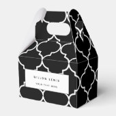 Zwart-wit mediterraan Marokkaans patroon Bedankdoosjes (Voorkant Zijde)