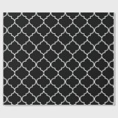 Zwart-wit mediterraan Marokkaans patroon Cadeaupapier (Vlak)