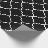 Zwart-wit mediterraan Marokkaans patroon Cadeaupapier (Hoek)