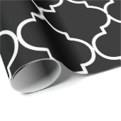 Zwart-wit mediterraan Marokkaans patroon Cadeaupapier (Rol Hoek)