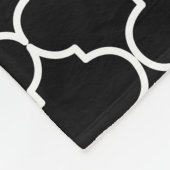 Zwart-wit mediterraan Marokkaans patroon Fleece Deken (Hoek)