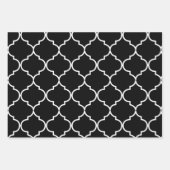 Zwart-wit mediterraan Marokkaans patroon Inpakpapier Vel (Voorkant 2)