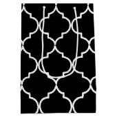 Zwart-wit mediterraan Marokkaans patroon Medium Cadeauzakje (Achterkant)