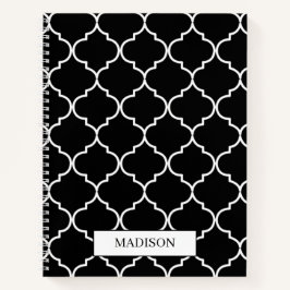 Zwart-wit mediterraan Marokkaans patroon Notitieboek