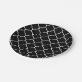 Zwart-wit mediterraan Marokkaans patroon Papieren Bordje (Gekanteld)