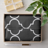 Zwart-wit mediterraan Marokkaans patroon Tissuepapier (Geschenk)