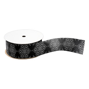 Zwart & Wit Mediterraan Tegel Grosgrain Lint