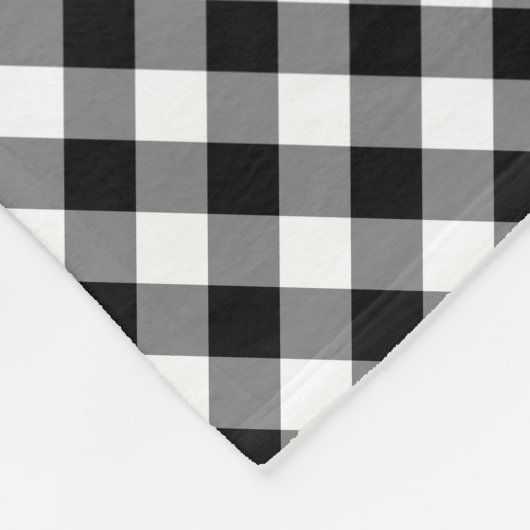 Zwart-wit Medium Diagonal Gingham-controles Fleece Deken (Hoek)