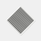 Zwart-wit Medium Horizontale Strepen Papier Servet (Hoek)