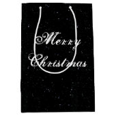 Zwart-wit medium kerst cadeauzakje (Voorkant)