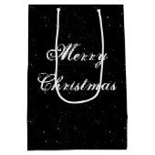 Zwart-wit medium kerst cadeauzakje (Achterkant)