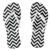 Zwart-wit Medium Size Chevron Stripes Teenslippers (Voetbed)