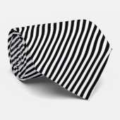 Zwart-wit Medium Size Diagonale Stripes Stropdas (Opgerold)
