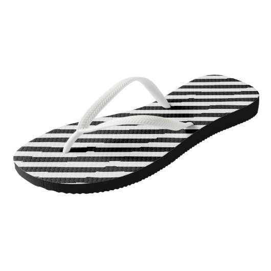 Zwart-wit Medium Size Diagonale Stripes Teenslippers (Schuin)