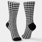 Zwart-wit Medium Size Gingham Controleert Sokken (Gebogen)