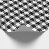 Zwart-wit Medium Size Gingham-controles Cadeaupapier (Hoek)