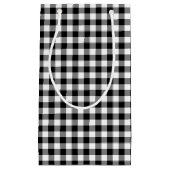 Zwart-wit Medium Size Gingham-controles Klein Cadeauzakje (Voorkant)