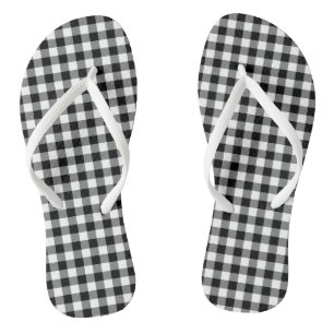 Zwart-wit Medium Size Gingham-controles Teenslippers