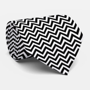 Zwart-wit Medium Size Horizontale Chevron Stropdas