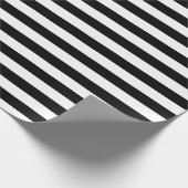 Zwart-wit Medium Size Horizontale Stripes Cadeaupapier (Hoek)