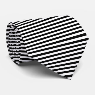 Zwart-wit Medium Size Horizontale Stripes Stropdas