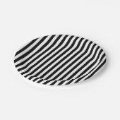 Zwart-wit Medium Size Stripes Papieren Bordje (Gekanteld)