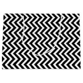 Zwart-wit Medium Size Verticale Chevron Groot Cadeauzakje (Voorkant)