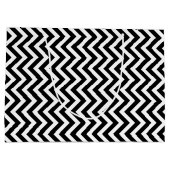 Zwart-wit Medium Size Verticale Chevron Groot Cadeauzakje (Achterkant)